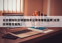 北京朝阳区区块链技术公司有哪些品牌[北京区块链交易所]