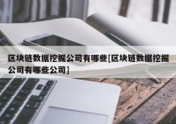 区块链数据挖掘公司有哪些[区块链数据挖掘公司有哪些公司]